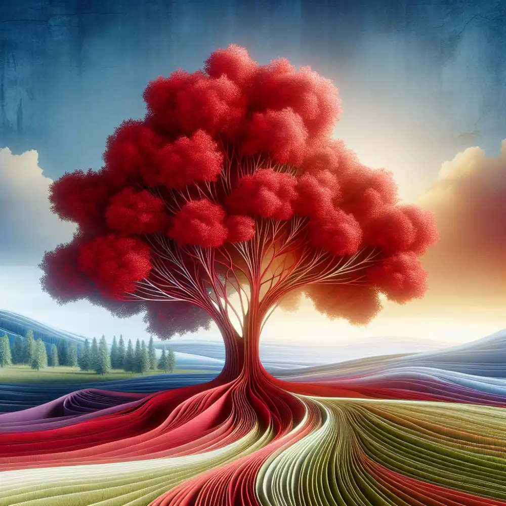 Strom S Červenými Listy